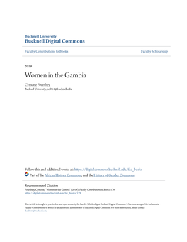 Women in the Gambia Cymone Fourshey Bucknell University, Ccf014@Bucknell.Edu