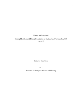 Viking Identities and Ethnic Boundaries in England and Normandy, C.950 – C.1015