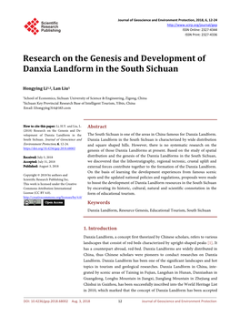 Research on the Genesis and Development of Danxia Landform in the South Sichuan