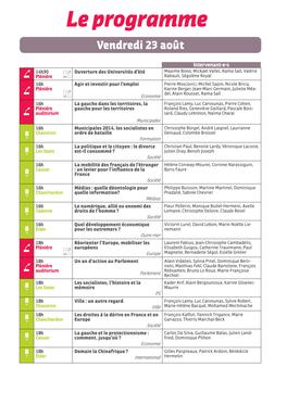 Le Programme Vendredi 23 Août