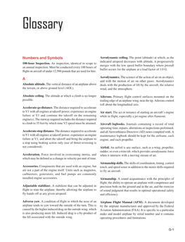 Airplane Flying Handbook (FAA-H-8083-3B) Glossary