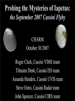 Probing the Mysteries of Iapetus: the September 2007 Cassini Flyby