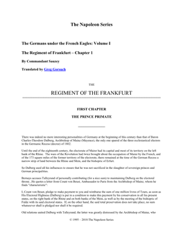 Regiment of the Frankfurt ======