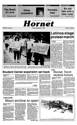 Hornet Volume 67, Issue 13 Friday, December 9, 1988 Fullerton, California