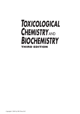 Biochemistry Toxicological Chemistry
