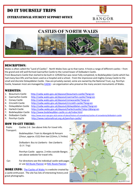 Do It Yourself Trips Castles of North Wales