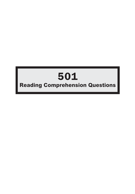 Reading Comprehension Questions