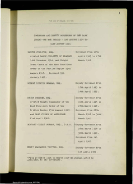 The Bank of England 1914