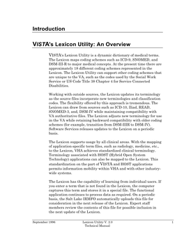 Introduction VISTA's Lexicon Utility