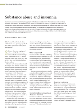 Substance Abuse and Insomnia