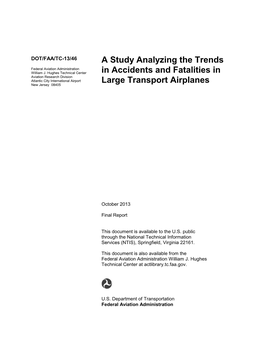 A Study Analyzing the Trends in Accidents and Fatalities in Large