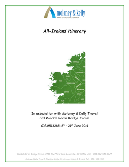 All-Ireland Itinerary