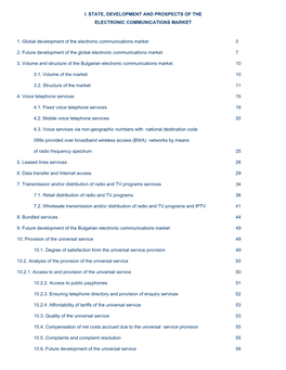 I. STATE, DEVELOPMENT and PROSPECTS of the ELECTRONIC COMMUNICATIONS MARKET 1. Global Development of the Electronic Communicatio