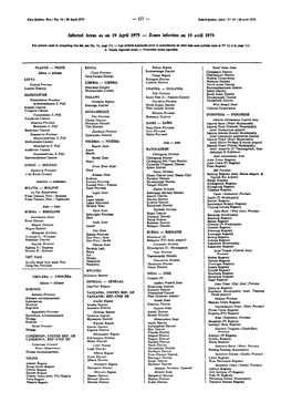 Infected Areas As on 19 April 1979 — Zones Infectées Au 19 Avril 1979