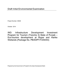 Draft Initial Environmental Examination IND: Infrastructure