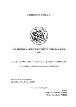 HOW DESIGN CAN BOOST COMPETITIVE PERFORMANCES in Smes