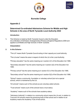 Burnside College Appendix 2 Determined Co-Ordinated