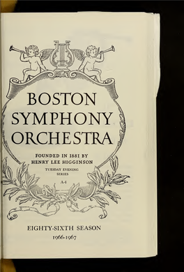 Boston Symphony Orchestra Concert Programs, Season 86, 1966-1967