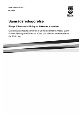 Samrådsredogörelse