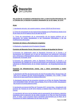 Página 1 De 260 RELACIÓN DE ACUERDOS APROBADOS POR LA