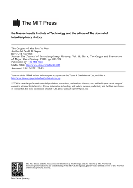 The Massachusetts Institute of Technology and the Editors of the Journal of Interdisciplinary History