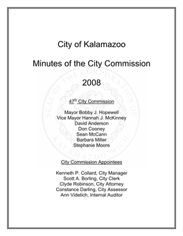 2008 City Commission Minutes