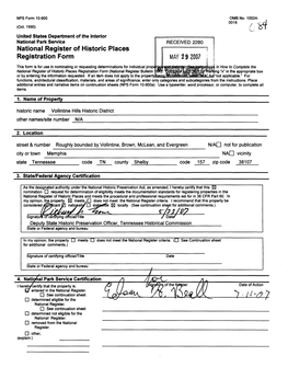 National Register of Historic Places Continuation Sheet