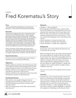 Fred Korematsu's Story