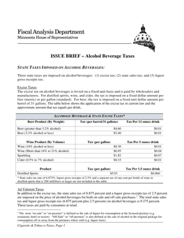 Alcohol Beverage Taxes