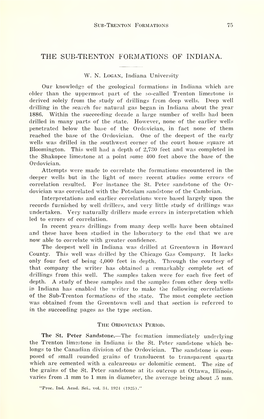 The Sub-Trenton Formations of Indiana