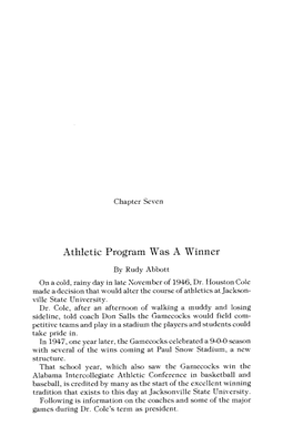 Athletic Program Was a Winner