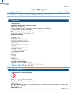 Safety Data Sheet According to WHS Regulations Printing Date 16.03.2021 Revision: 16.03.2021