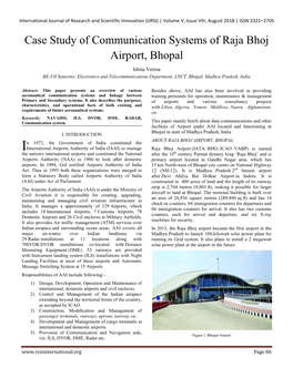 Case Study of Communication Systems of Raja Bhoj Airport, Bhopal