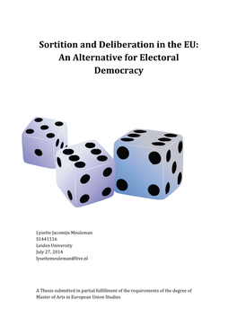 Sortition and Deliberation in the EU: an Alternative for Electoral Democracy