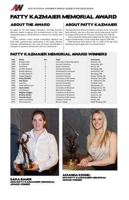 Patty Kazmaier Memorial Award