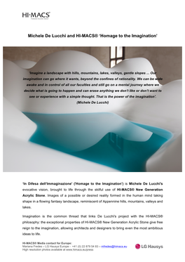 Michele De Lucchi and HI-MACS® 'Homage to the Imagination'