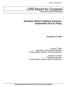 Germany's Role in Fighting Terrorism