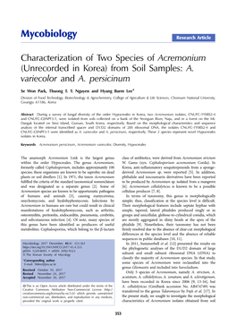 Mycobiology Research Article