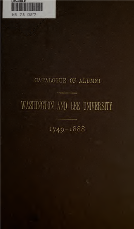 Catalogue of the Officers and Alumni of Washington and Lee