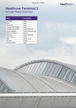 Heathrow Terminal 2 Arrivals Retail Overview