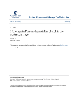 The Mainline Church in the Postmodern Age Susan Leo George Fox University