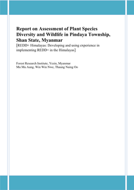 Report on Assessment of Plant Species Diversity and Wildlife In