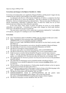 An Update of the Irish Diptera List. Dipterists Digest