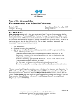 Chromoendoscopy As an Adjunct to Colonoscopy