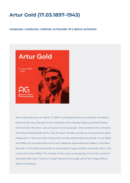 Artur Gold (17.03.1897–1943)