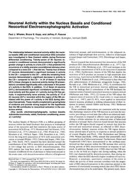 Neuronal Activity Within the Nucleus Basalis and Conditioned Neocortical Electroencephalographic Activation