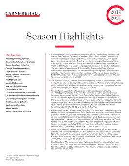 Season Highlights by Genre