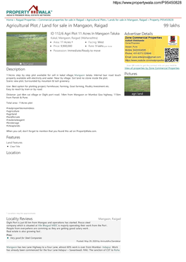 Agricultural Plot / Land for Sale in Mangaon, Raigad (P95450828