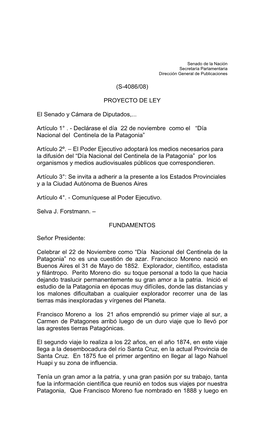 PROYECTO DE LEY El Senado Y Cámara De Diputados,... Artículo 1