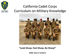 California Cadet Corps Curriculum on Military Knowledge